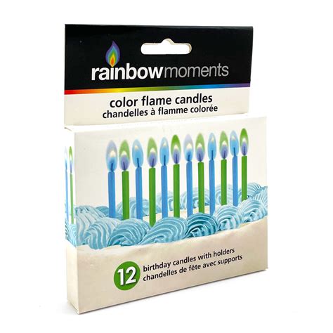 Colored Flame Birthday Candles – Blue/Green (12-Pack) | Gloco Accents USA