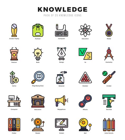 Premium Vector Knowledge Icons Set Vector Illustration