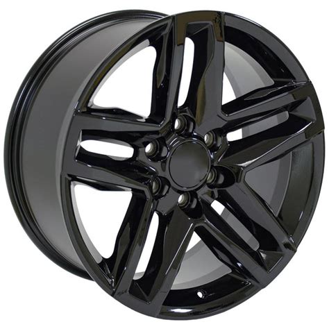 Silverado Wheels Cv34b Silverado Rims Black 20 Inch Chevy Trail Boss Rims Set