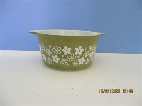 Vintage Corningware Spring Blossom Green 1 Qt Bowl Etsy