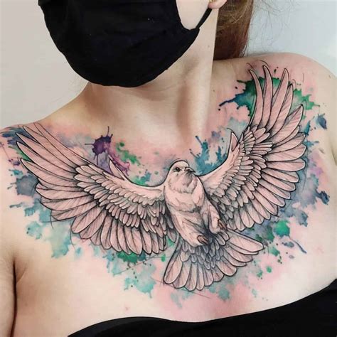 Aggregate Dove Tattoos Chest Best In Cdgdbentre