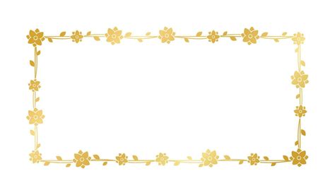 Rectangle Gold Floral Frame Template Luxury Golden Frame Border For