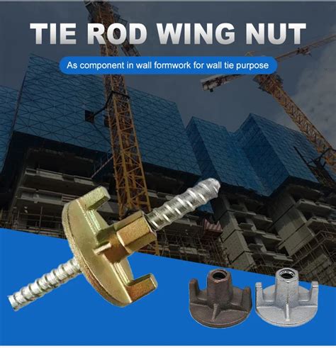 Formwork Bolt Nut Tie Rod Wing Nut D16 D100mm Cold Rolled Adjustable