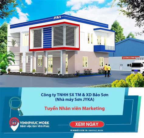 Công ty TNHH SX TM XD Bảo Sơn Sơn JYKA Tuyển Nhân viên Marketing