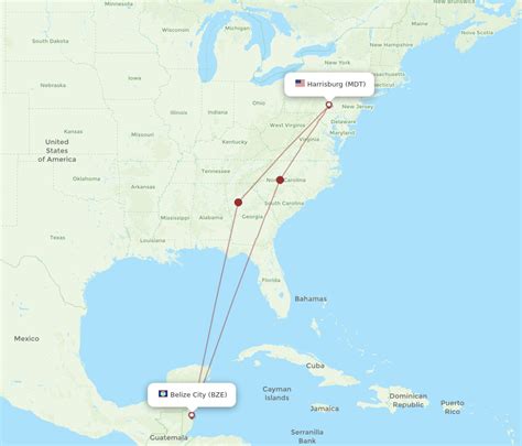 Flights From Middletown To Belize City Mdt To Bze Flight Routes