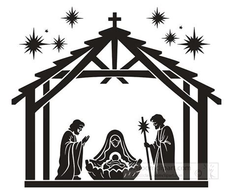 Nativity Scene Silhouette Clip Art