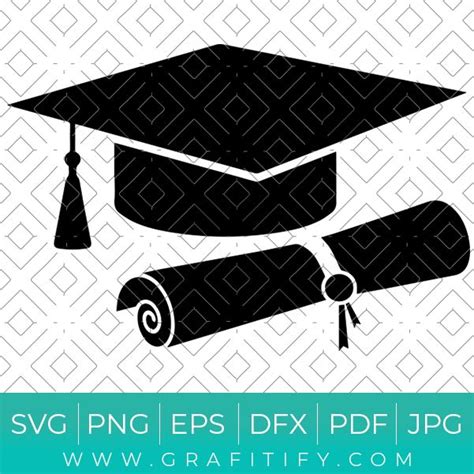 Graduation Cap And Diploma Scroll Svg File