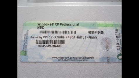 12 Serial Windows XP Professional SP3 Licence XP PRO SP3 Key Product