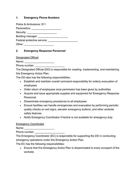 Emergency Response Plan Template