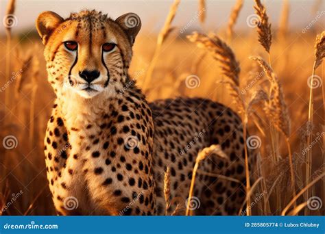 Cheetah Acinonyx Jubatus Months Old Standing Ai Generated Stock