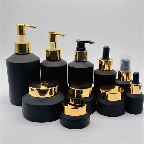 Cosmetic Packaging Ml G Matte Black Slant Shoulder Glass Bottle