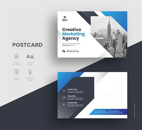 Premium Vector Corporate Business Postcard Template Design