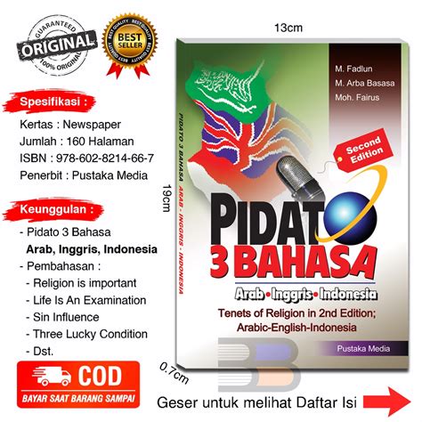 Jual Buku Pidato Bahasa Arab Inggris Indonesia Shopee Indonesia