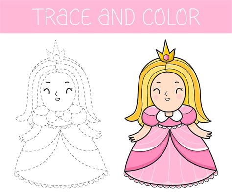 Tracer Et Colorier Un Livre De Coloriage Avec Une Princesse Pour Les