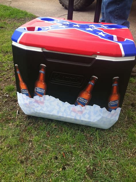 Diy Painted Cooler With Bud Light Bottles Beer Crafts Cooler