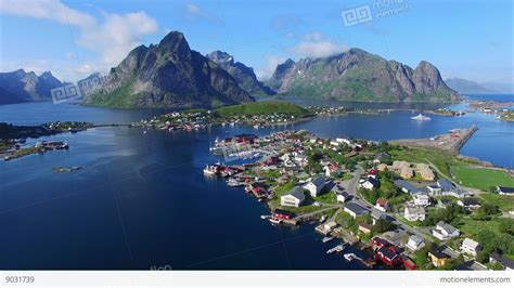 Fishing Town Reine On Lofoten Islands In Norway Stock video footage ...