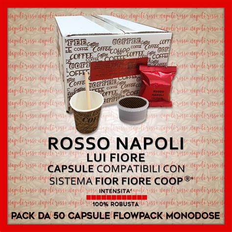 ROSSO NAPOLI Compatibili FiorFiore Coop 50 Capsule Flowpack Monodose