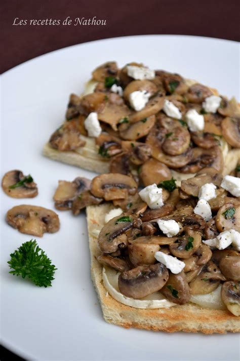 Ma cuisine au fil de mes idées Toast aux champignons de Paris