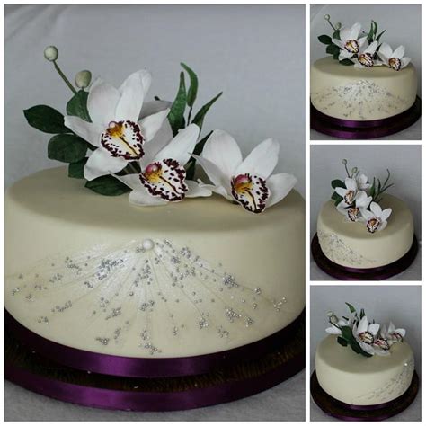 Birthday cake with orchids - Cake by Anka - CakesDecor