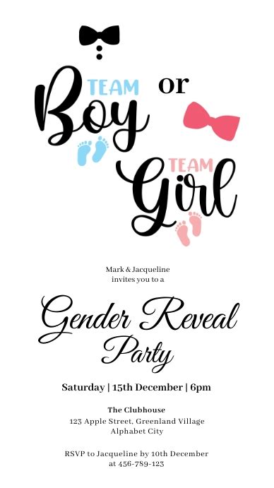 Gender Reveal Template Postermywall