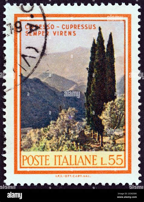 Italy Circa A Stamp Printed In Italy From The Trees And Bushes