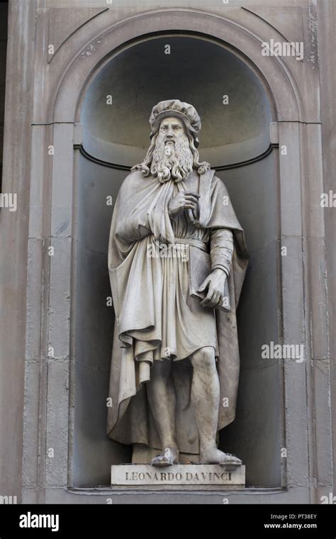 Italienische Renaissance Maler Leonardo Da Vinci Marmorstatue Von