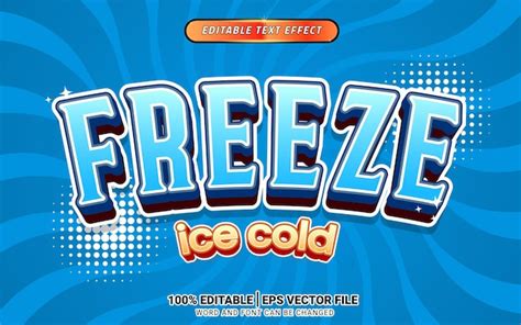 Premium Vector Freeze Vector 3d Text Effect Design