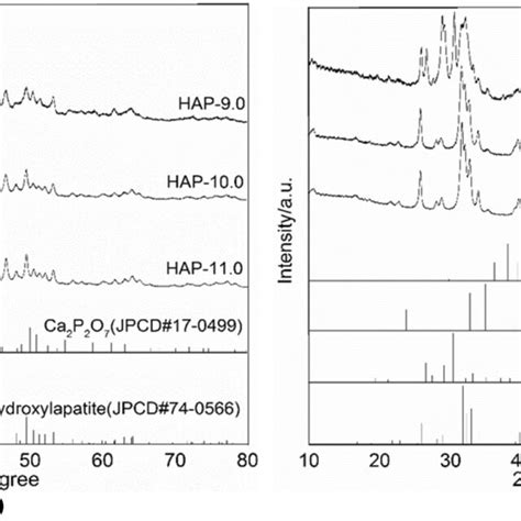 XRD Patterns Of The Different HAP Supports A And The Different RhFe HAP