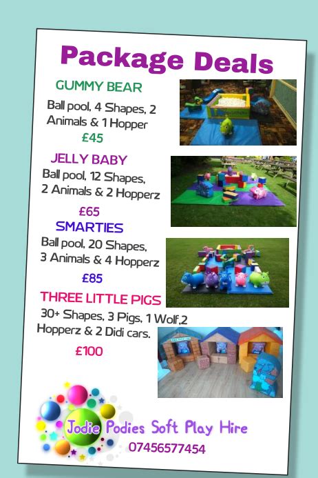 Soft Play Hire Poster Template Postermywall