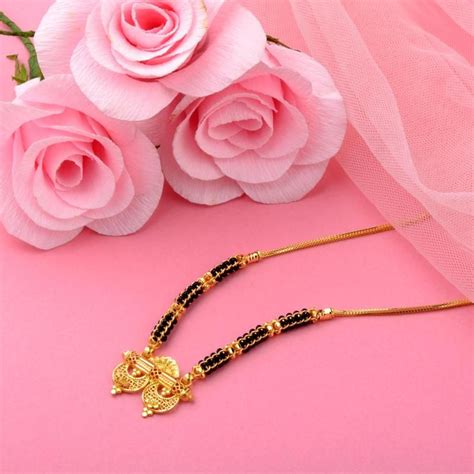 Waman Hari Pethe Sons Black Beads Mangalsutra Design Bridal Gold