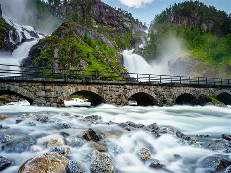 Fondos De Pantalla X Noruega Islas Lofoten Puentes Cascadas