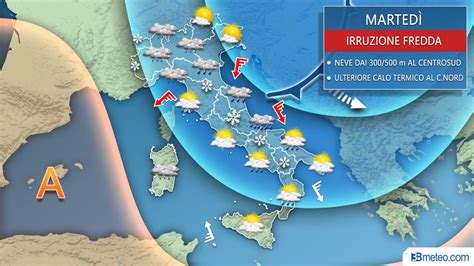 Meteo Tra martedì e mercoledì IRRUZIONE FREDDA con piogge TEMPORALI