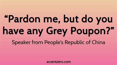 Pronounce Pardon Me But Do You Have Any Grey Poupon Chinese