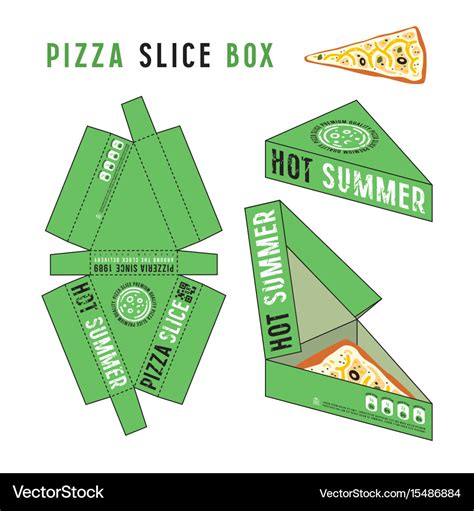 Design Of Box For Pizza Slice Royalty Free Vector Image