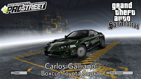 Gta San Andreas Nfs Prostreet Carlos Galliano Toyota Supra Paintjob Mod