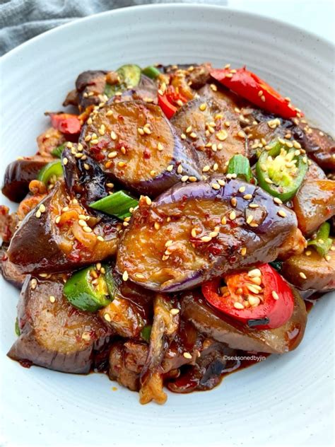 Eggplant And Pork Stir Fry In Spicy Garlic Sauce Seasoned By Jin