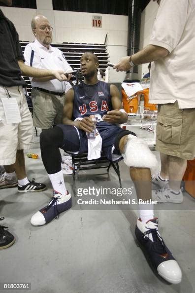 Dwyane Wade Of The Usa Basketball Senior Mens Team Talks To Media