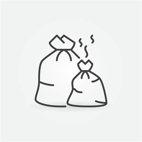 Garbage Trash Bags Vector Rubbish Concept Outline Icon Vector