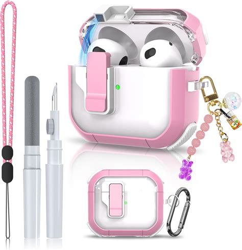 Clear Case For Airpods 3 Gen Case With Lock Automatic Snap Switch Secure Lock Cover