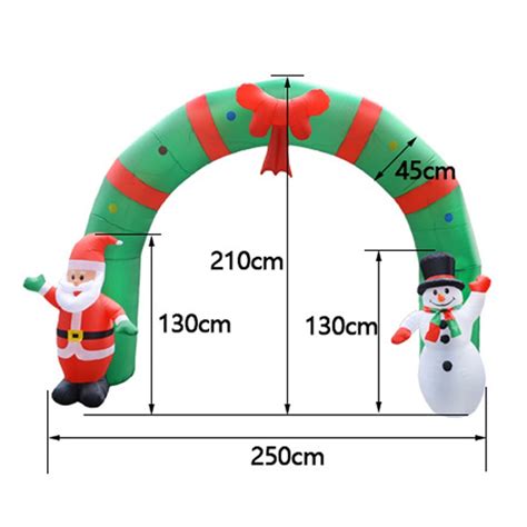 7ft Outdoor Christmas Inflatable Archway Lighted Santa Snowman