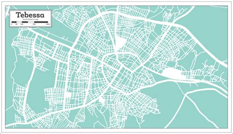 Tebessa Algeria City Map In Retro Style Outline Map 17797285 Vector