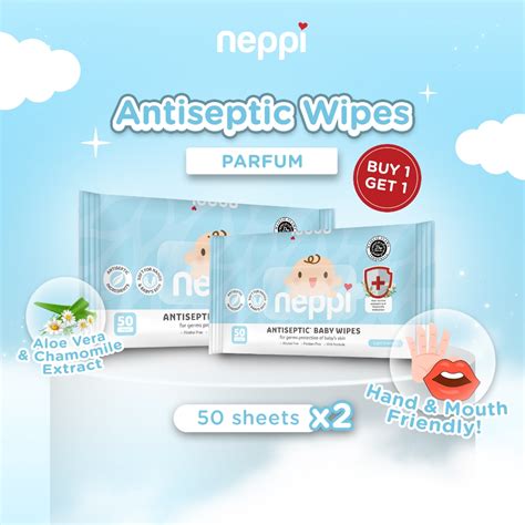 Jual Neppi Tisu Tissue Basah Antiseptic Baby Wipes 50s Buy 1 Get 1