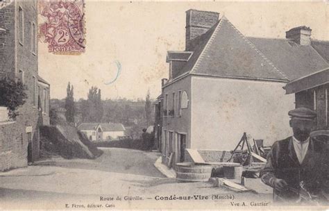 50 manche condé sur vire route de giéville Carte postale