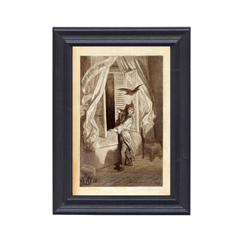 The Raven Edgar Allan Poe Framed Illustration Prints, Literary Art ...