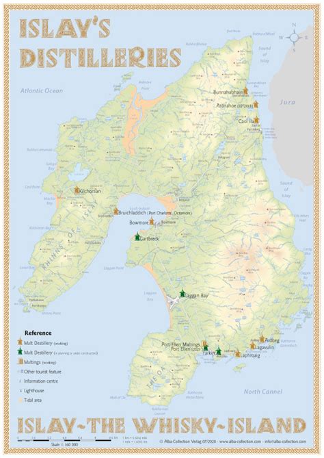 Whisky Distilleries Islay Tasting Map