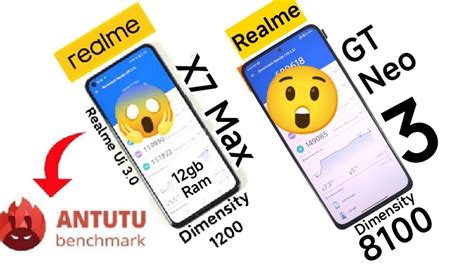 Realme X7 Max Vs Realme GT Neo 3 Antutu Test Dimensity 8100 Vs 1200