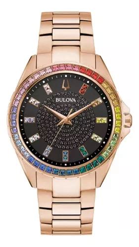 Reloj Bulova Phantom Rainbow Cristales Original 97a180 Color De La