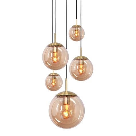 Design Hanglamp Met Amber Glas Steinhauer Bollique Zwart Directlampen Nl