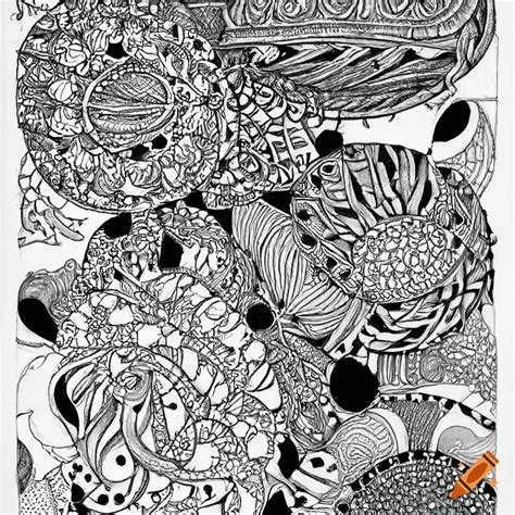 Black And White Zentangle Fantasy Artwork On Craiyon