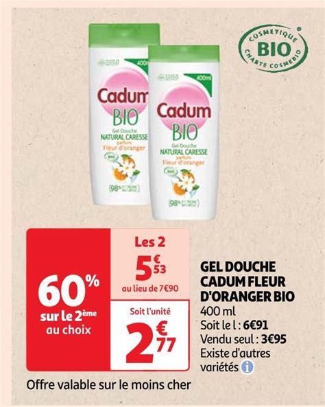 Promo Cadum Gel Douche Fleur D Oranger Bio Chez Auchan